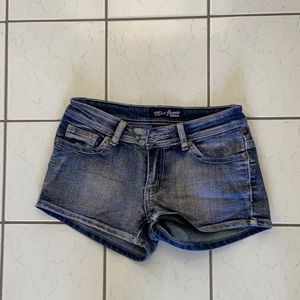 dark washed jean shorts